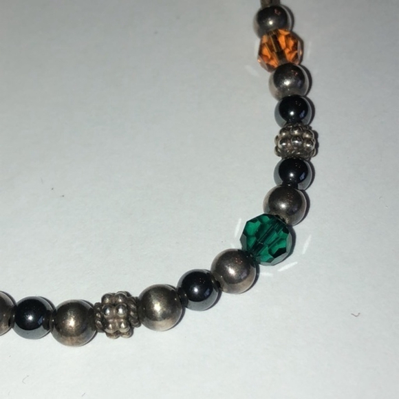 Vintage Beaded Silver Tone Toggle Closure Bracelet - Picture 4 of 5